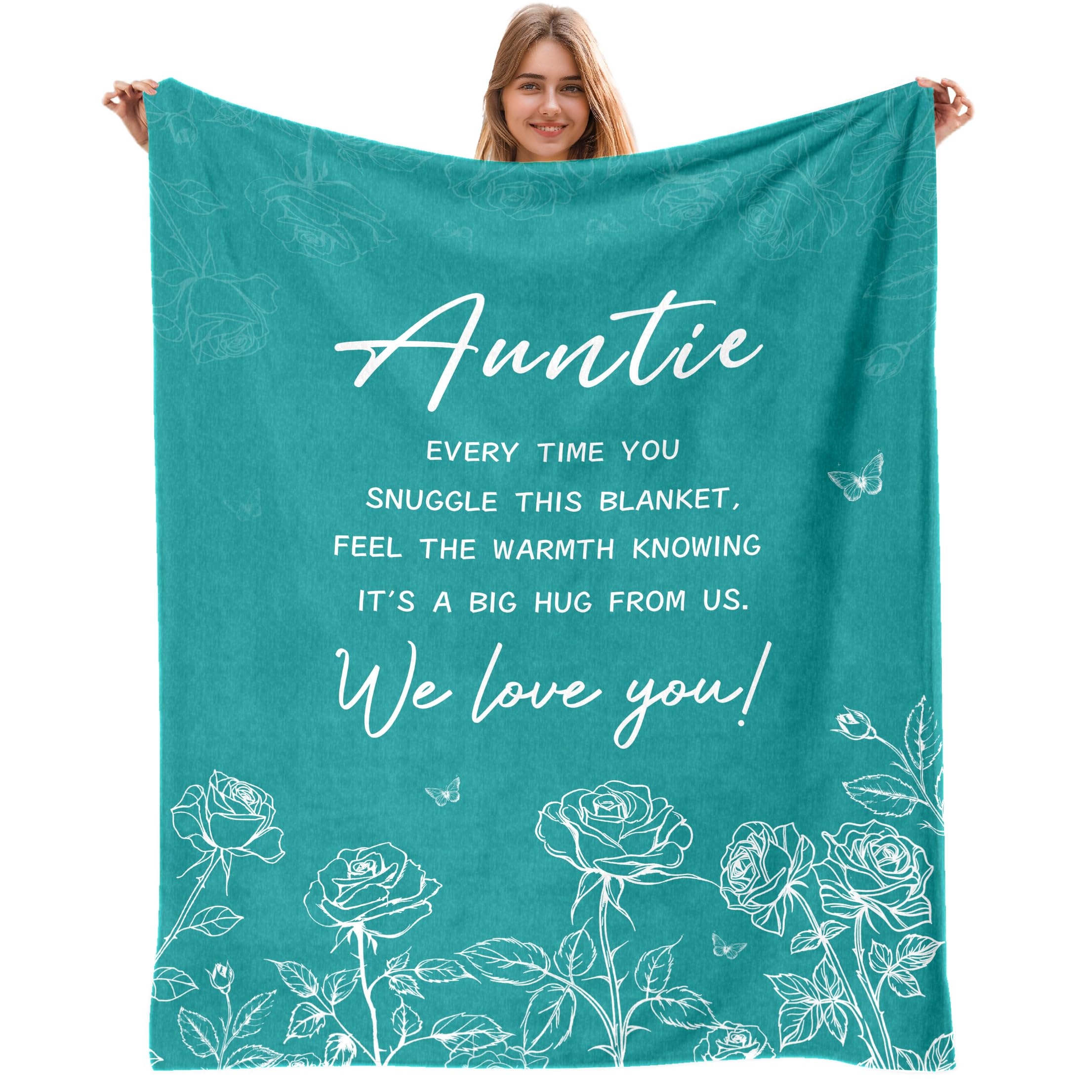 AJIIUSV Auntie Gift Ideas, Aunt Birthday Gifts, Gifts for Aunts from Niece, Best Auntie Gift Throw Blanket 50"x60"