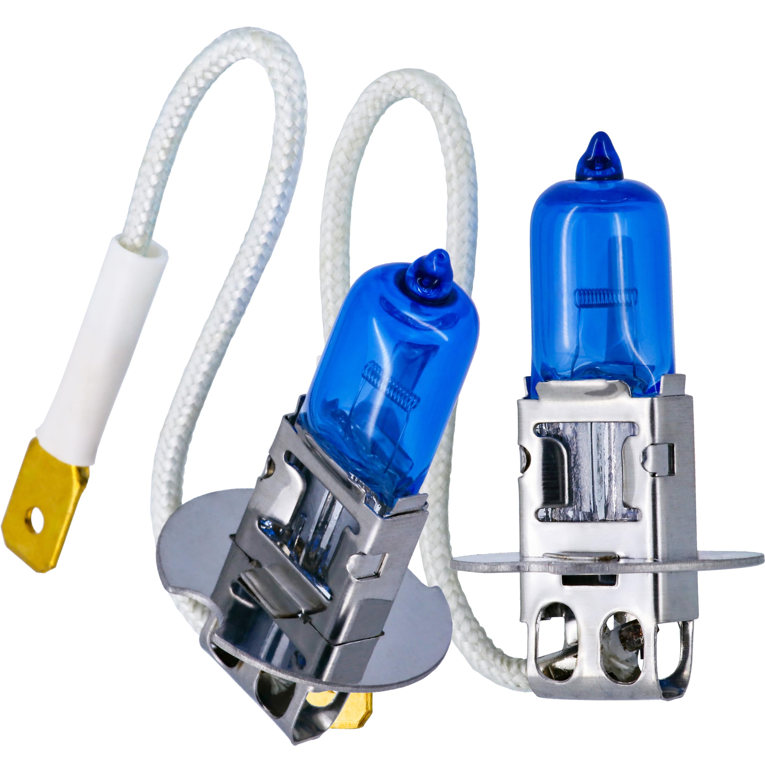 Recambo H3 Halogenlampen 12V 55W - 5500K Xenon-Look - Superweißes Licht für Abblend- & Fernlicht - Sockel PK22s - 2 Stück, E-geprüft