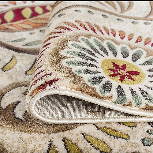 Miniatura 4 de Tayse Ivory Modern - Alfombra grande de 7 x 10 pies, 7 x 10 pies, alfombra de área para interiores, alfombra de comedor y entrada, alfombras