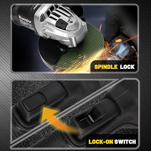 Miniatura 7 de Amoladora angular inalámbrica para batería Dewalt de 20 V, amoladora sin escobillas de 10000 RPM de 4-12 pulgadas, amoladora de potencia de 3