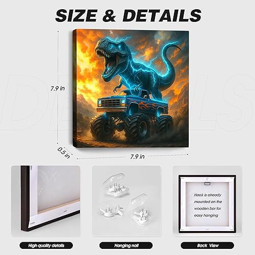 Miniatura 6 de Deveosa Póster de dinosaurio para cuarto de baño, decoración de dinosaurio, para niños, decoración de dinosaurios, para niños pequeños