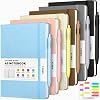 6 Pack Journal Notebooks for Work with 6 Pens, A5 Hardcover Notebook,Business Notebooks Bulk, College Ruled Notebook for Men, Leather Journal for Writing, 160 Pages, 100GSM Thick Paper (5.7 x 8.3)