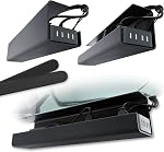 No-Screw Under Desk Cable Management Tray - Self-Adhesive Installation, Cord Management, Cable Tray, Under Desk Wire Organizer - White Set of 2