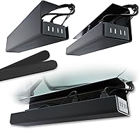 Vista 8 de Bandeja de gestión de cables debajo del escritorio sin tornillos - Instalación autoadhesiva, gestión de cables, bandeja de cables, organizador