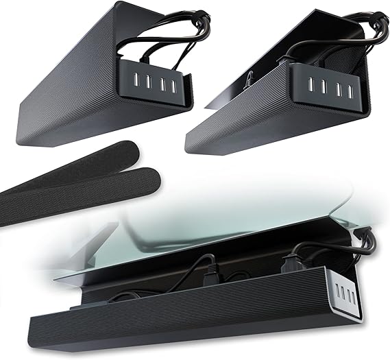 NoScrew Under Desk Cable Management Tray SelfAdhesive