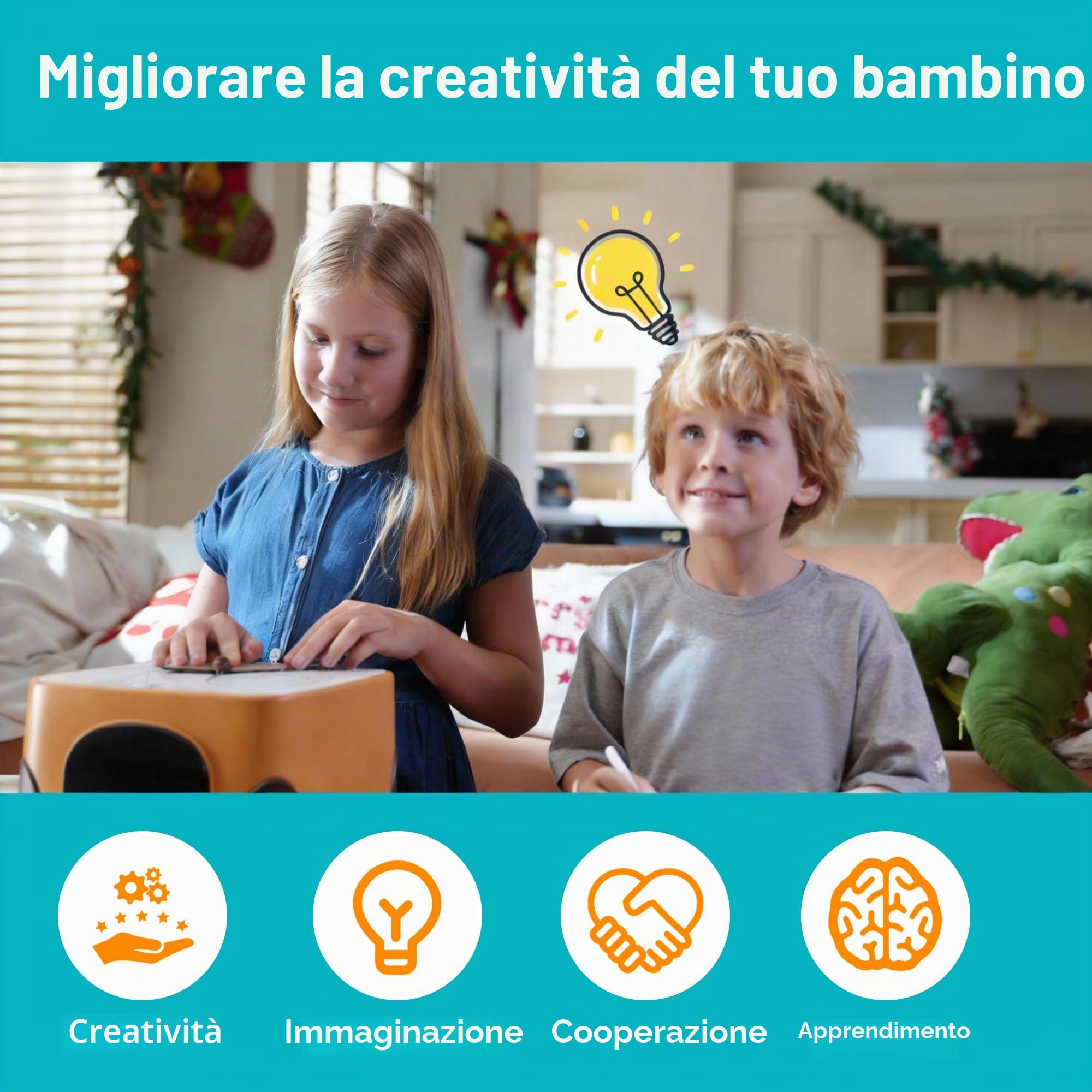 Taglierina per cartone per bambini, kit di strumenti di costruzione in cartone fai da te sicuro, giocattolo educativo per bambini e bambine di 3+ ​​anni