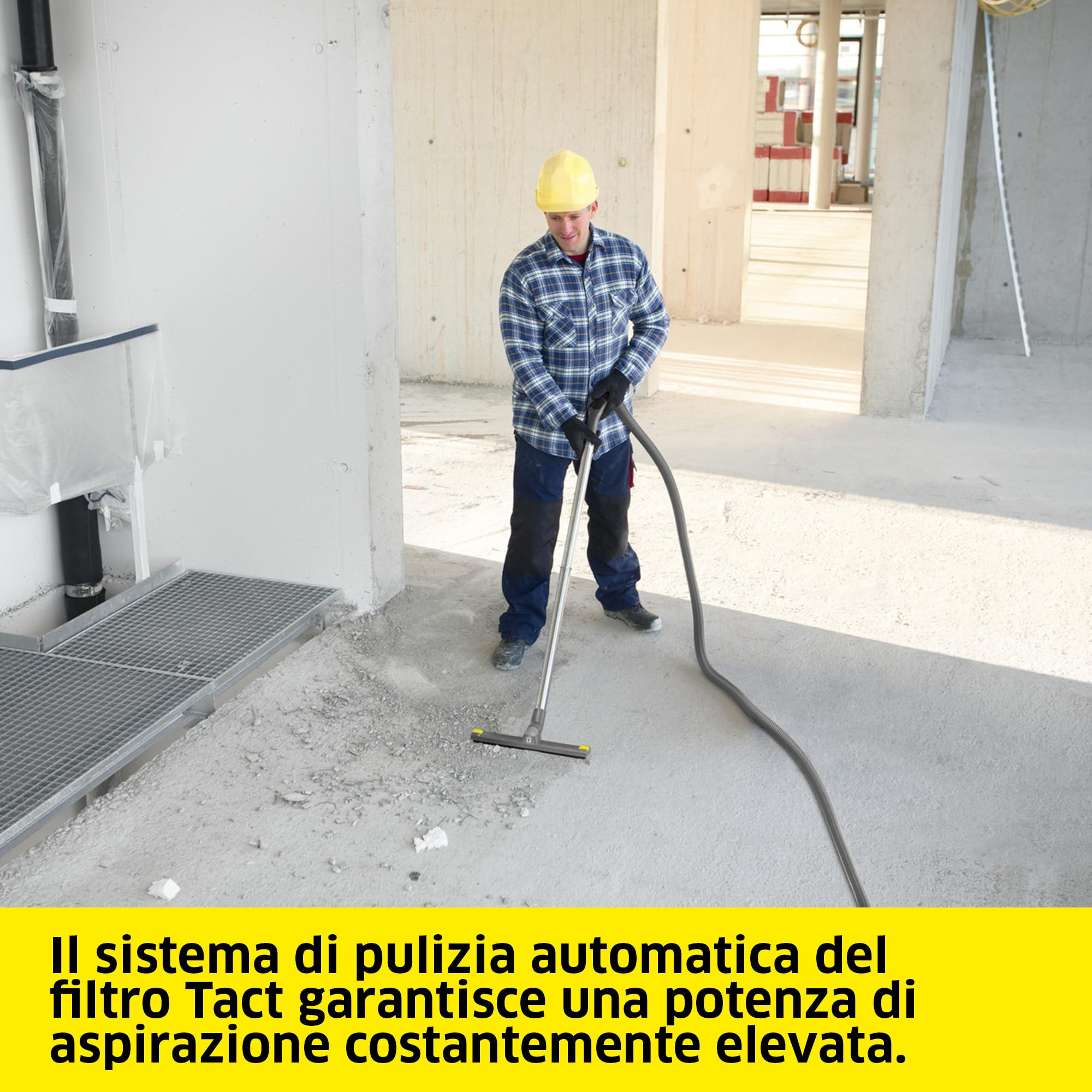 Kärcher aspiratore solidi-liquidi NT 30/1 Tact L Aspiratore Solidi-Liquidi, max 1380 W, contenitore in plastica:30l, tubo di aspirazione 2,5m,filtro piatto PES,sacco filtro in pile,bocchetta pavimenti