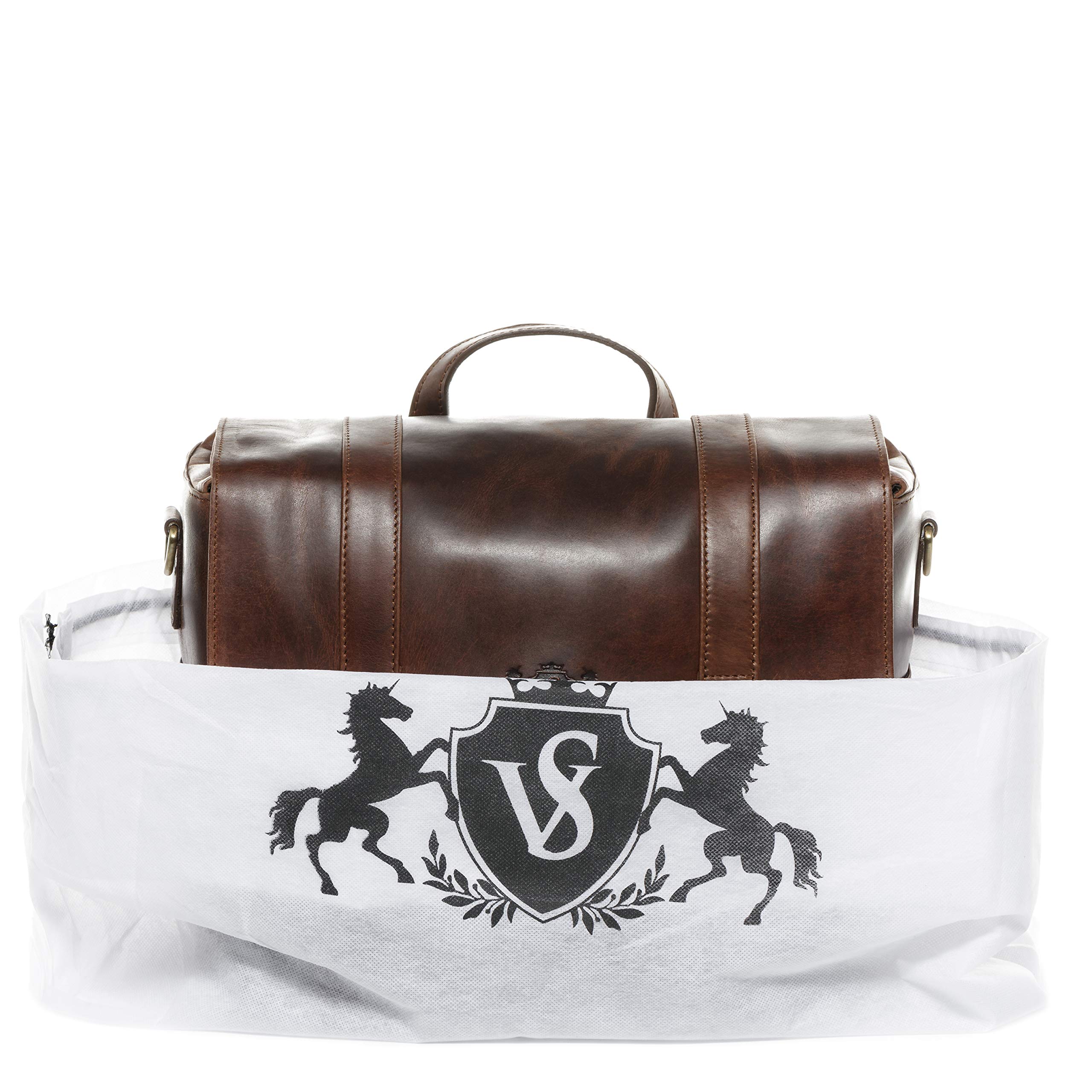 SID & VAIN Kameratasche echt Leder - SLR DSLR Umhängetasche Heathrow - Fototasche verstellbare Fächer mit Schultergurt - Ledertasche Herren und Damen braun handgefertigt