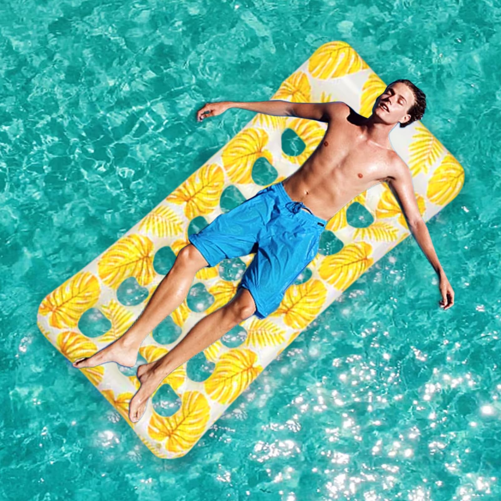 Galleggiante Per Adulti, Lettino Pieghevole Ad Acqua, Zattera Gonfiabile, Design Di Supporto Confortevole, Costruzione In PVC Resistente, Piscina Lago Spiaggia Relax