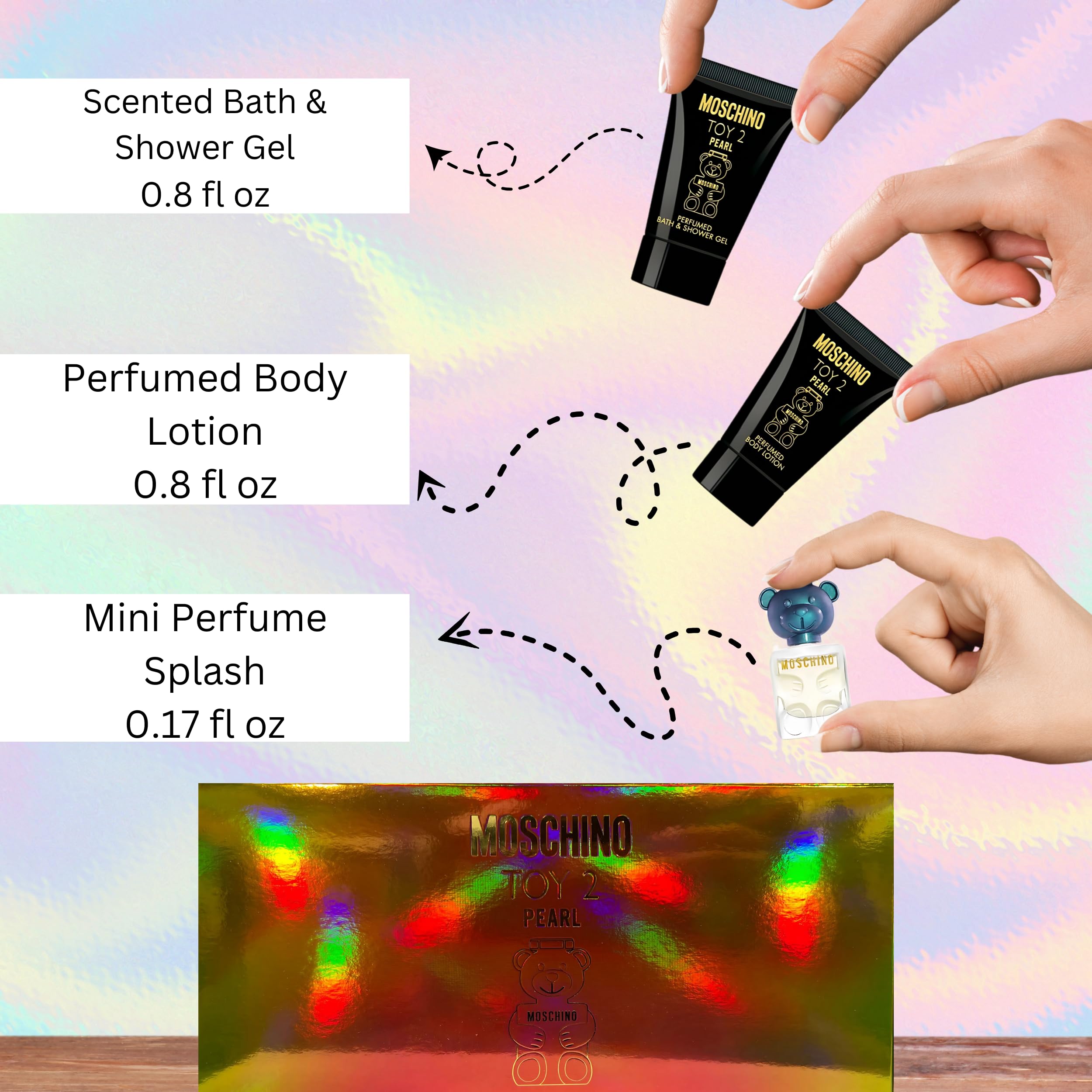 Moschino Toy 2 in Pearl Perfume for Women Gift Set Mini Splash Trio 0.17 Fl Oz