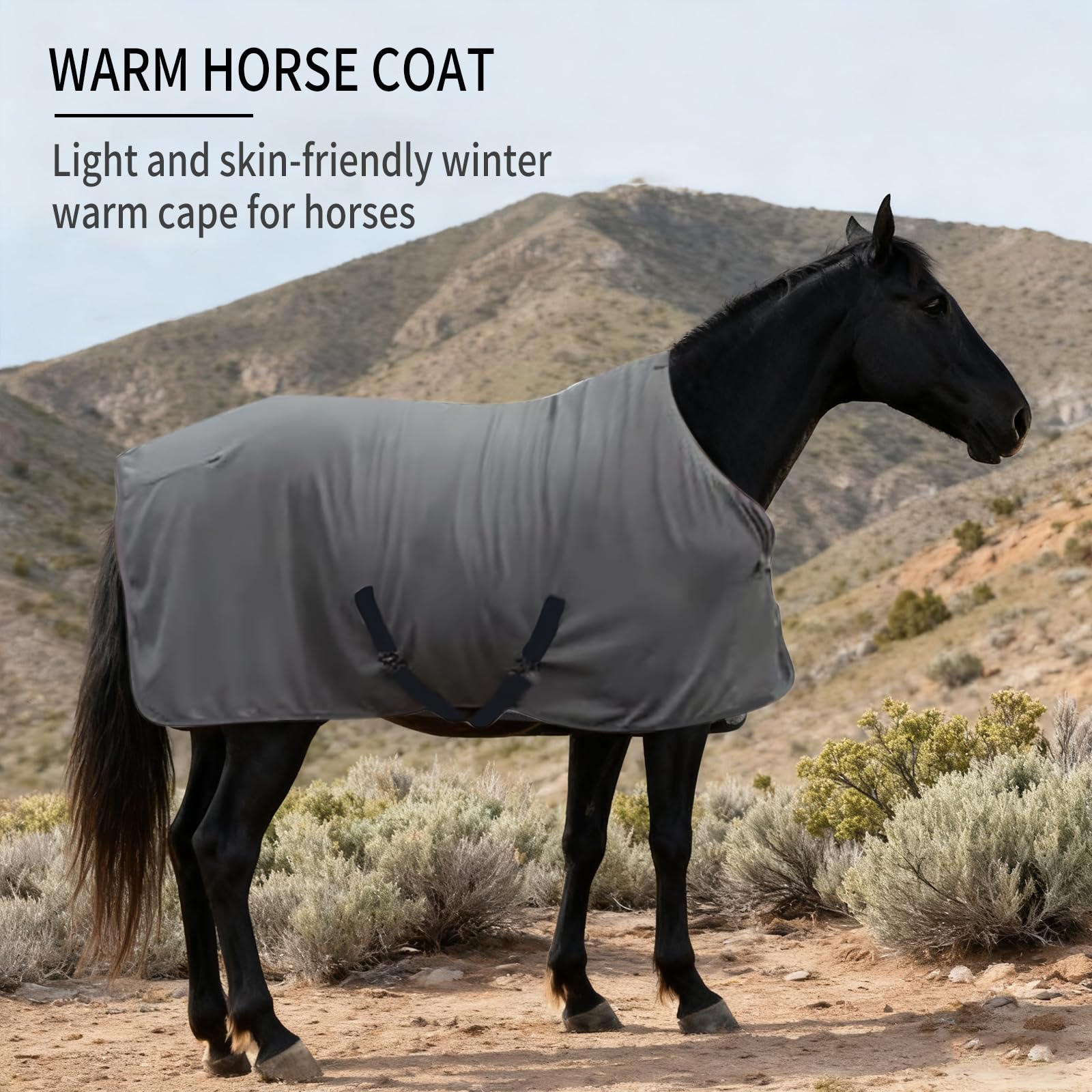 Coperta Invernale per Cavallo in Pile, Coperta Calda per Esterni, con Cingue Incrociate e Chiusura Pettorale Regolabili, Morbida e Traspirante, Protezione dal Freddo