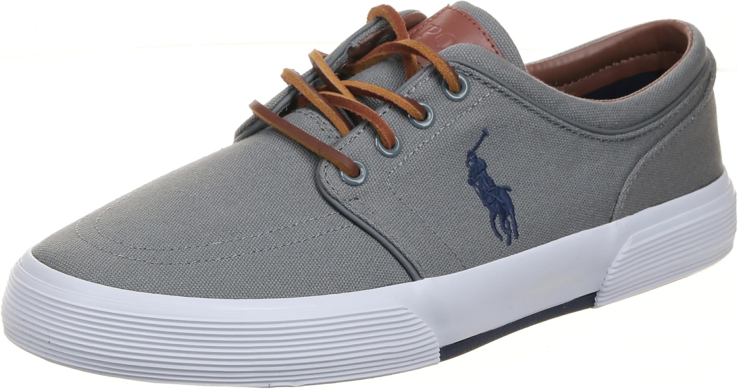 POLO RALPH LAUREN Men's Faxon Low Sneaker, Grey, 9 D US