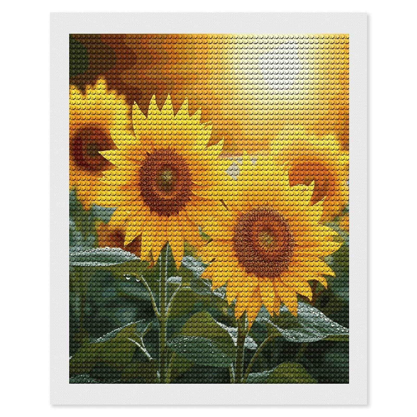 LDGSUPH Sunflower Flowers Diamond Painting Kits for Adults Paint with Diamond Pictures Art DIY Full Drill Diamond Dots Painting Personalized Diamond Photo for Home Wall Decor Gift 16"x20"