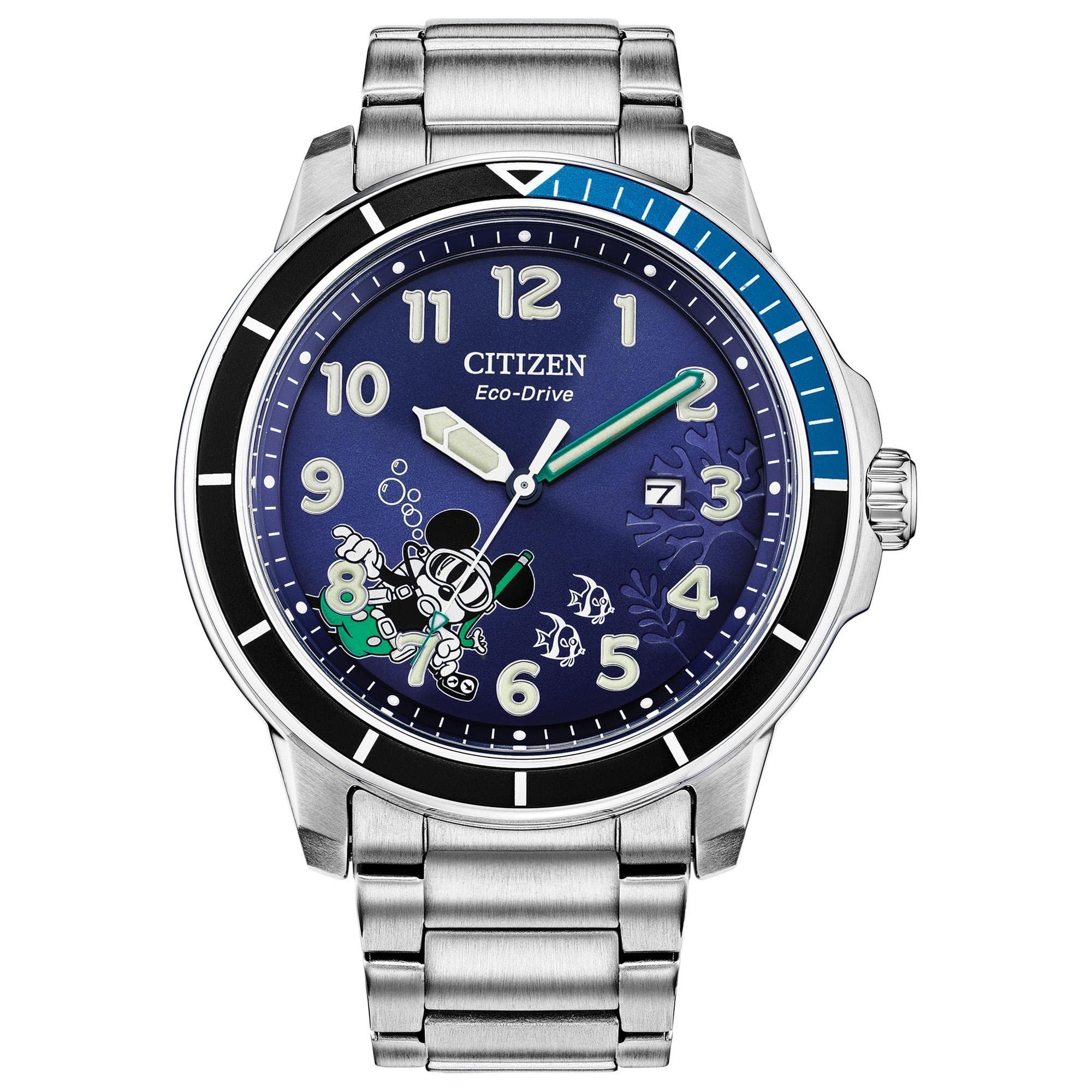 Citizen Relógio de mergulho masculino Eco-Drive Disney Mickey