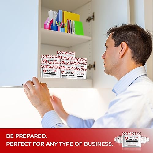 Miniatura 6 de Kit de primeros auxilios portátil de tamaño de viaje, paquete surtido, perfecto para el hogar, oficina, automóvil, escuela, negocios, viajes,