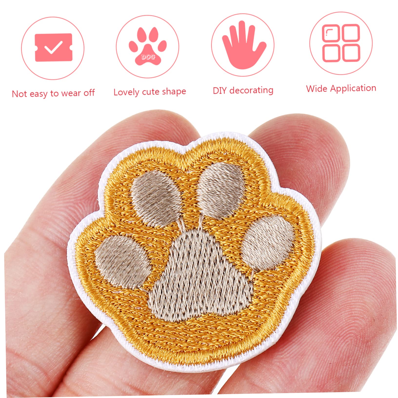 VILLCASE 98stücke Teiliges Hunde-pfoten Aufnäher Selbstklebende Aufbügelbare Patches Zur Reparatur Und Dekoration Von Kleidung Jeans Rucksäcken Und Hüten Aus Strapazierfähigem