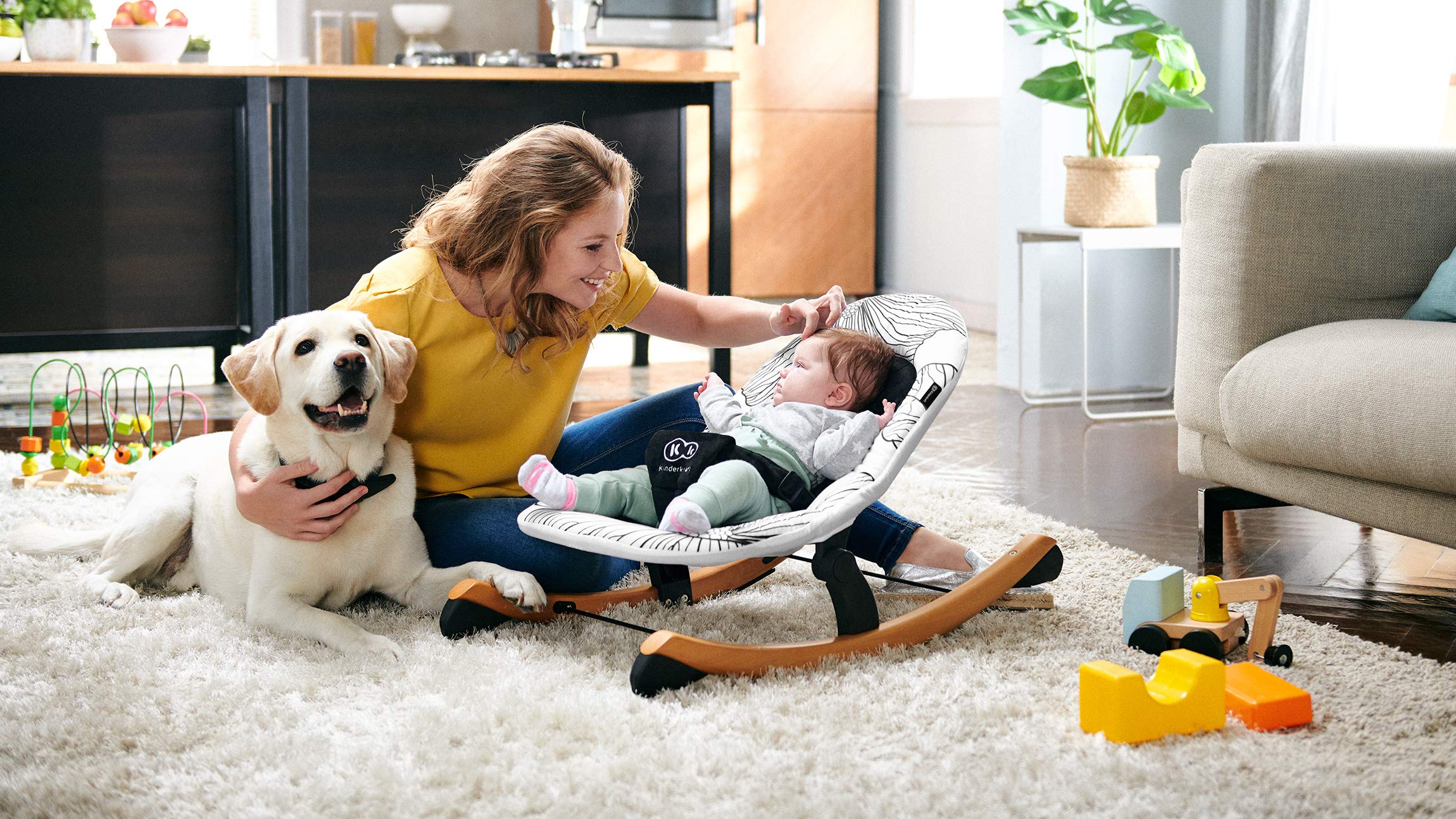 Kinderkraft Sdraietta Neonati FINIO Seggiolone Dondolo 0-9 kg Nero