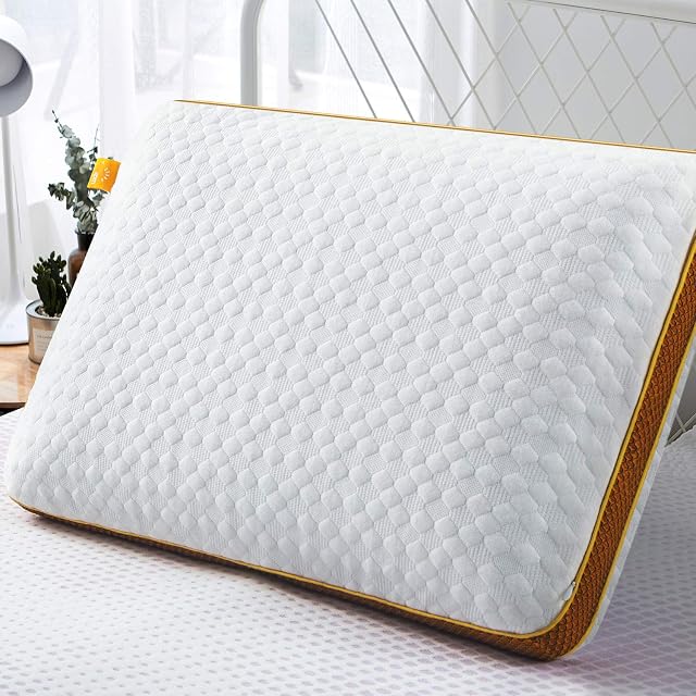 Maxzzz Gel Memory Foam Pillow, Cooling Bed Pillow for Back Stomach & Side Sleeper with Breathable and Hypoallergenic, Cervical Pillow Orthopaedic, Removable Washable Cover with 100% Polyester, 40*60CM