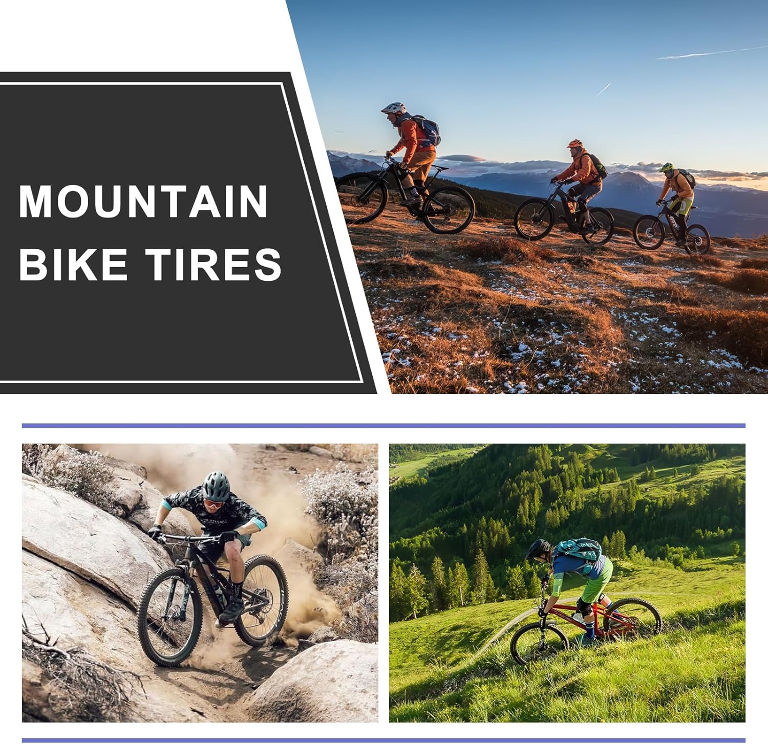 2-Pack Mountain Bike Tires & Tubes Set: 26/27.5/29-Inch Puncture-Protection MTB Tires with Heavy-Duty Butyl Inner Tubes & Tire Levers for Off-Road Cycling