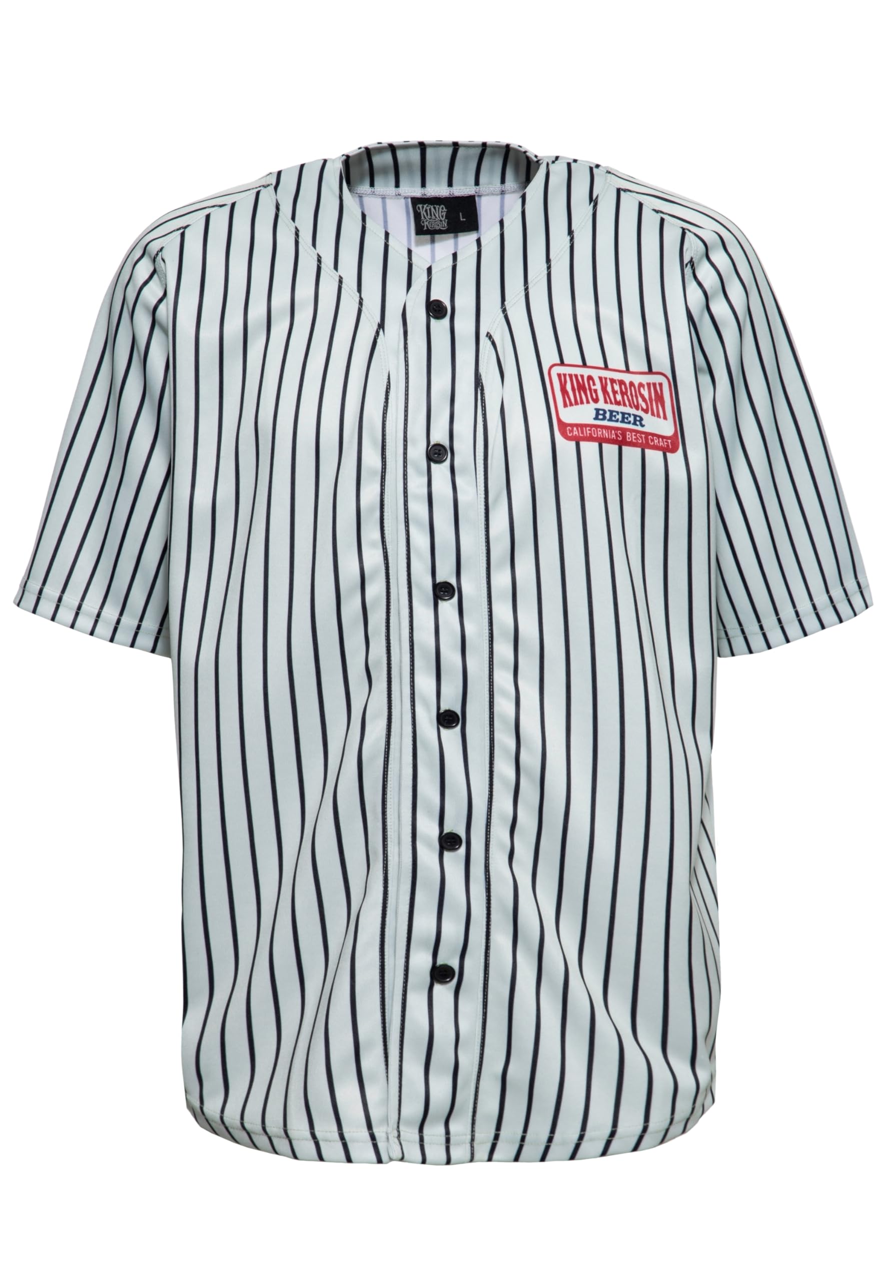 King Kerosin Herren Baseball Shirt Baseballhemd Baseball Trikot Beer Los Angeles Rockabilly 50s California Beer