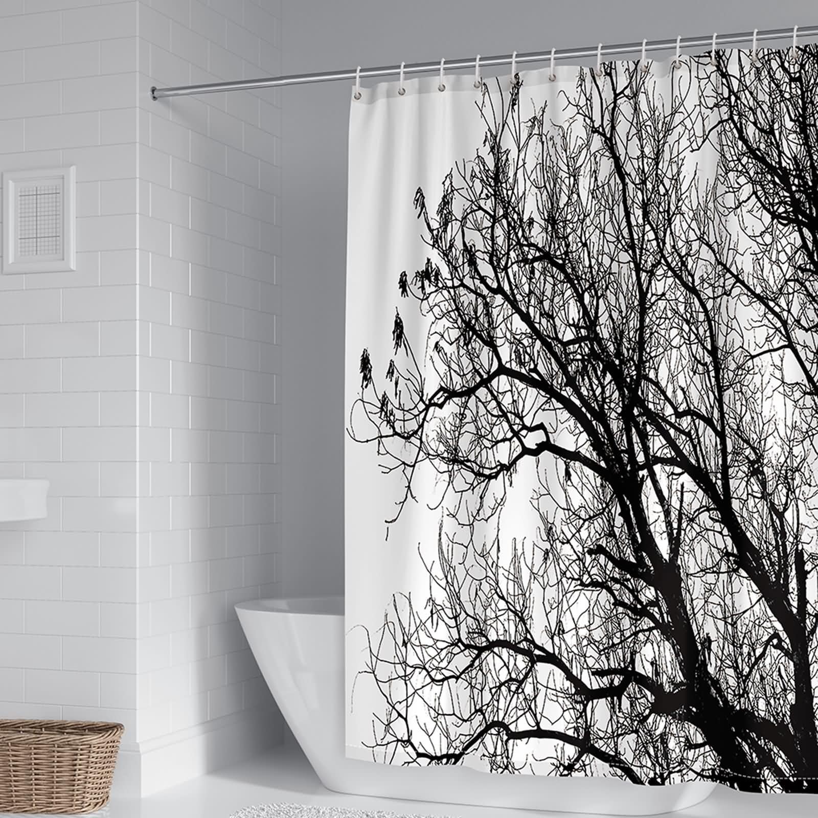 Rideau de douche 200x200cm KnSam imperméable noir pour éviter les fuites