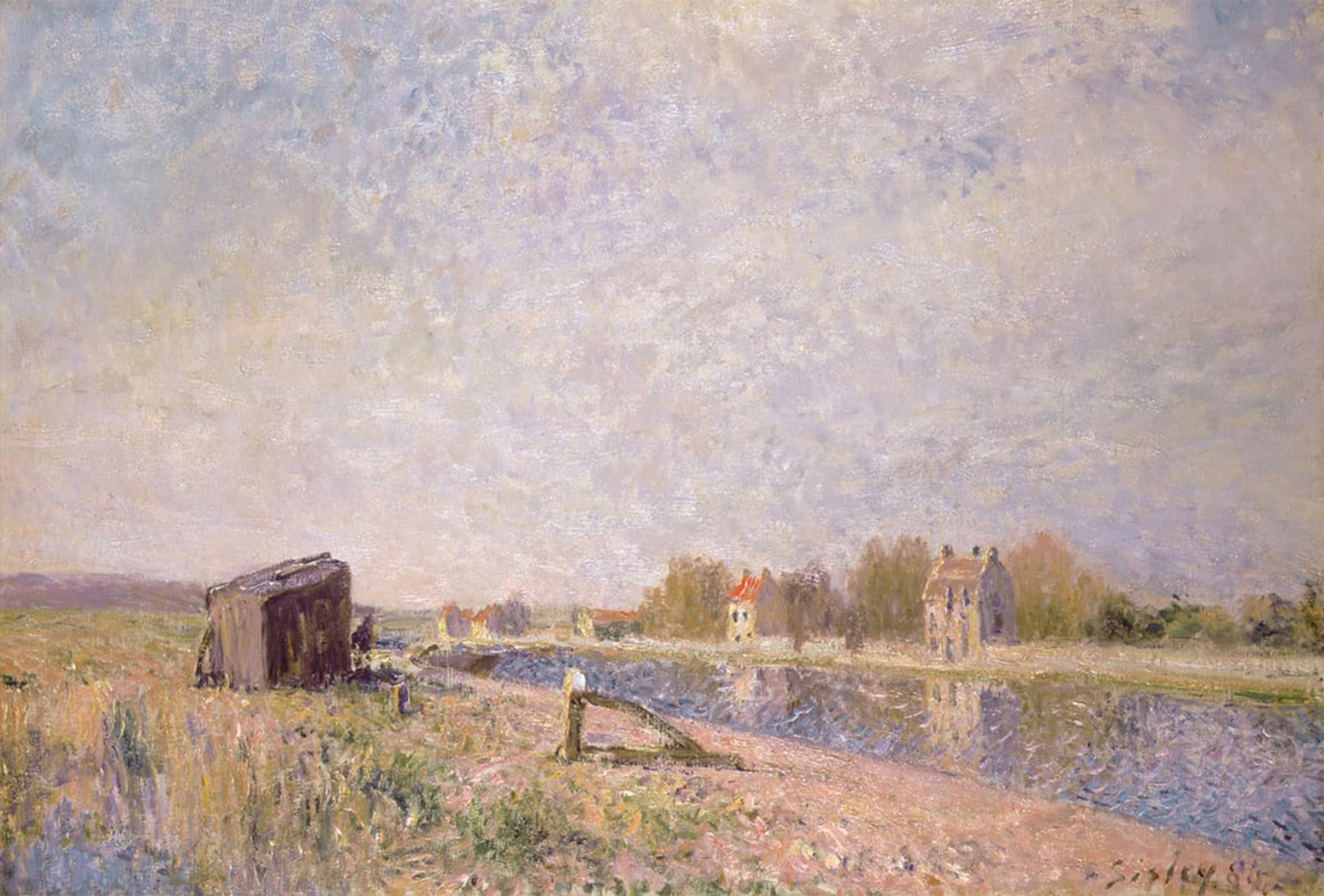 ARTXLXXBN Famous Painting Canvas Artwork Graffiti Print the Loing At Saint Mammes by Alfred Sisle Portrait Canvas Image for Home Decor 60x90cm