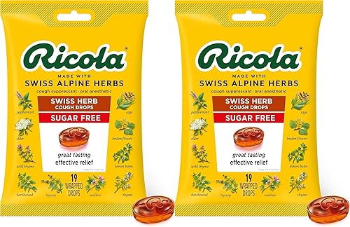 Miniatura 1 de Ricola Gotas de hierbas naturales originales sin azúcar, 19 unidades, supresor de la tos y gotas para aliviar la garganta con mentol de origen