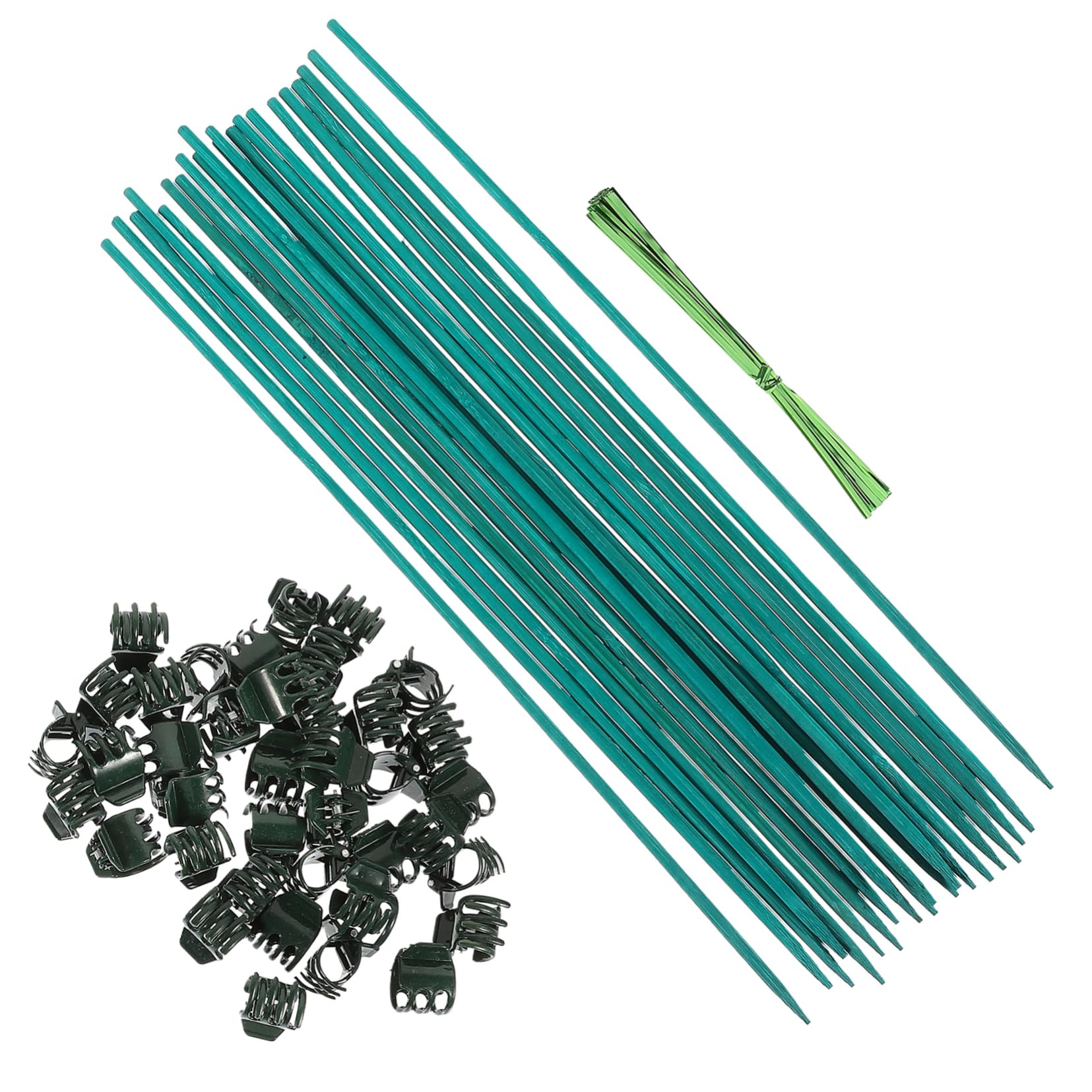 Toyvian 3 Ensembles Support de Plantes Ensemble de Tuteurs Clips Fils pour Fleurs Plantes Grimpantes Accessoires de Jardinage Pratiques pour Droite Tiges
