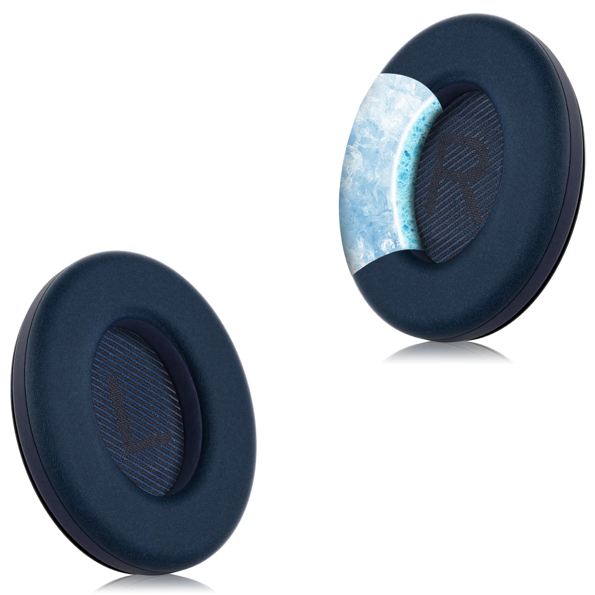Full Cooling Gel Replacement Earpads for Bose QuietComfort QC35 Headphones Ear Pads Cushions with Breathable Ice Silk Fabric, High-Density Noise Cancelling Foam - Blue