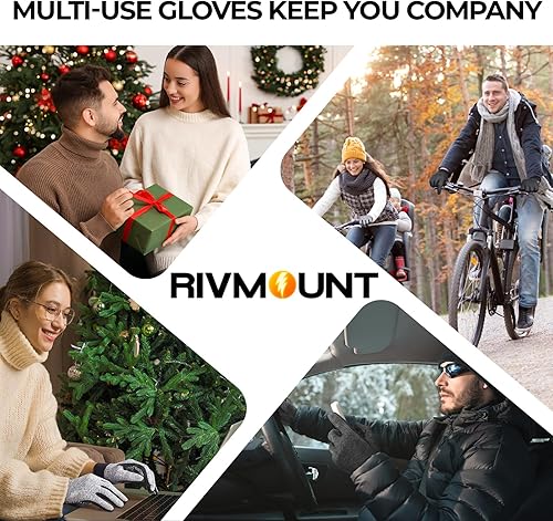 Miniatura 7 de rivmount Guantes ligeros de invierno para correr, pantalla táctil y forro térmico antideslizante, cálido guantes térmicos, clima fresco, conducción,