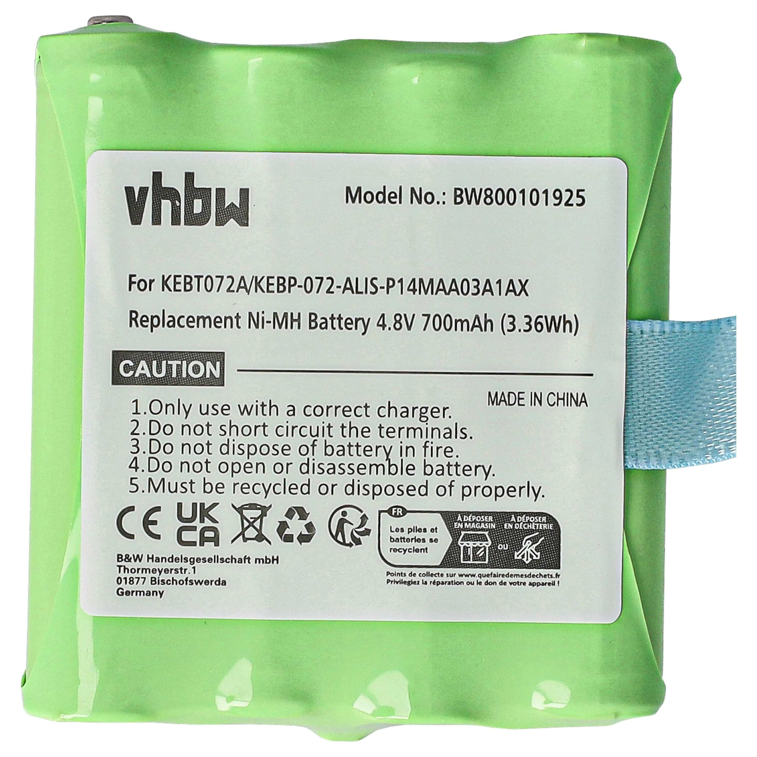 vhbw 5 x bateria kompatybilna z Motorola TLKR T4, T5, T50, T6, T3, T80, T60, T61, T7, T8 radio (700 mAh, 4,8 V, NiMH)