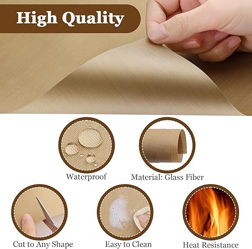 Miniatura 4 de Selizo Paquete de 5 láminas de teflón para prensa de calor, papel protector de transferencia de calor de gran tamaño resistente al calor para Cricut