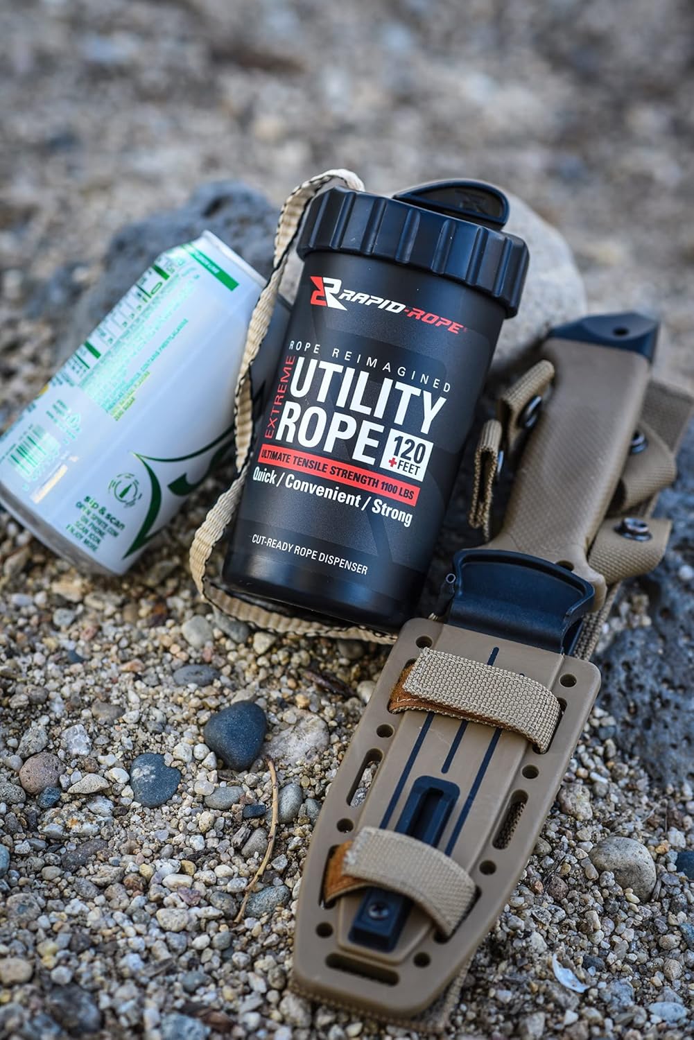 Rapid-Rope Multipurpose Non-Tangle Rope, Camping, Hiking, Hunting & Fishing, Paracord, Multitool Tactical Gear, Must Have for Survival Kit, Climbing Essentials, Tow or Tie Down Rope, Green : Sports & Outdoors