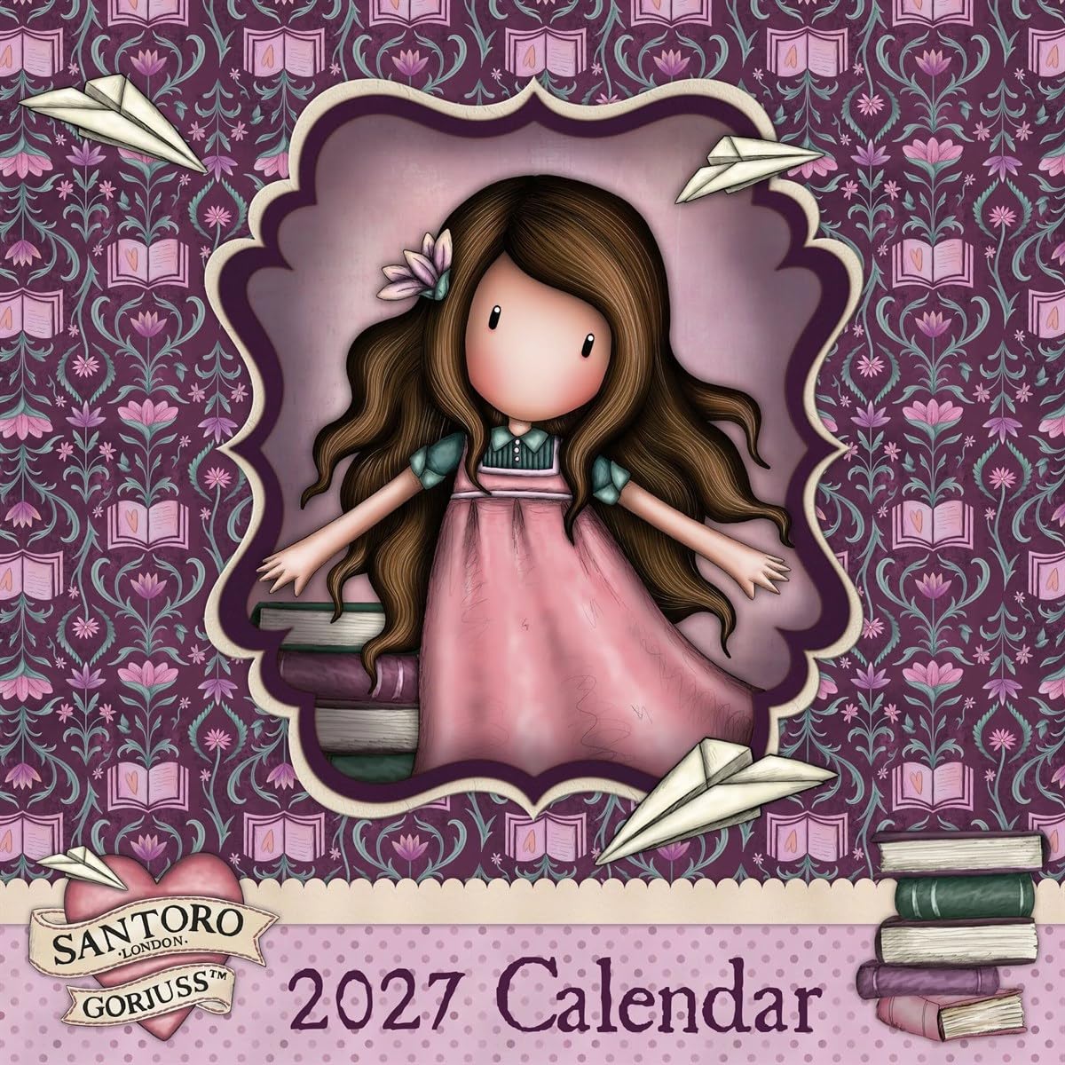 Carousel Worldwide Gorjuss 2027 Square Wall Calendar, 12-Month Calendar, Signature Santoro Illustrations