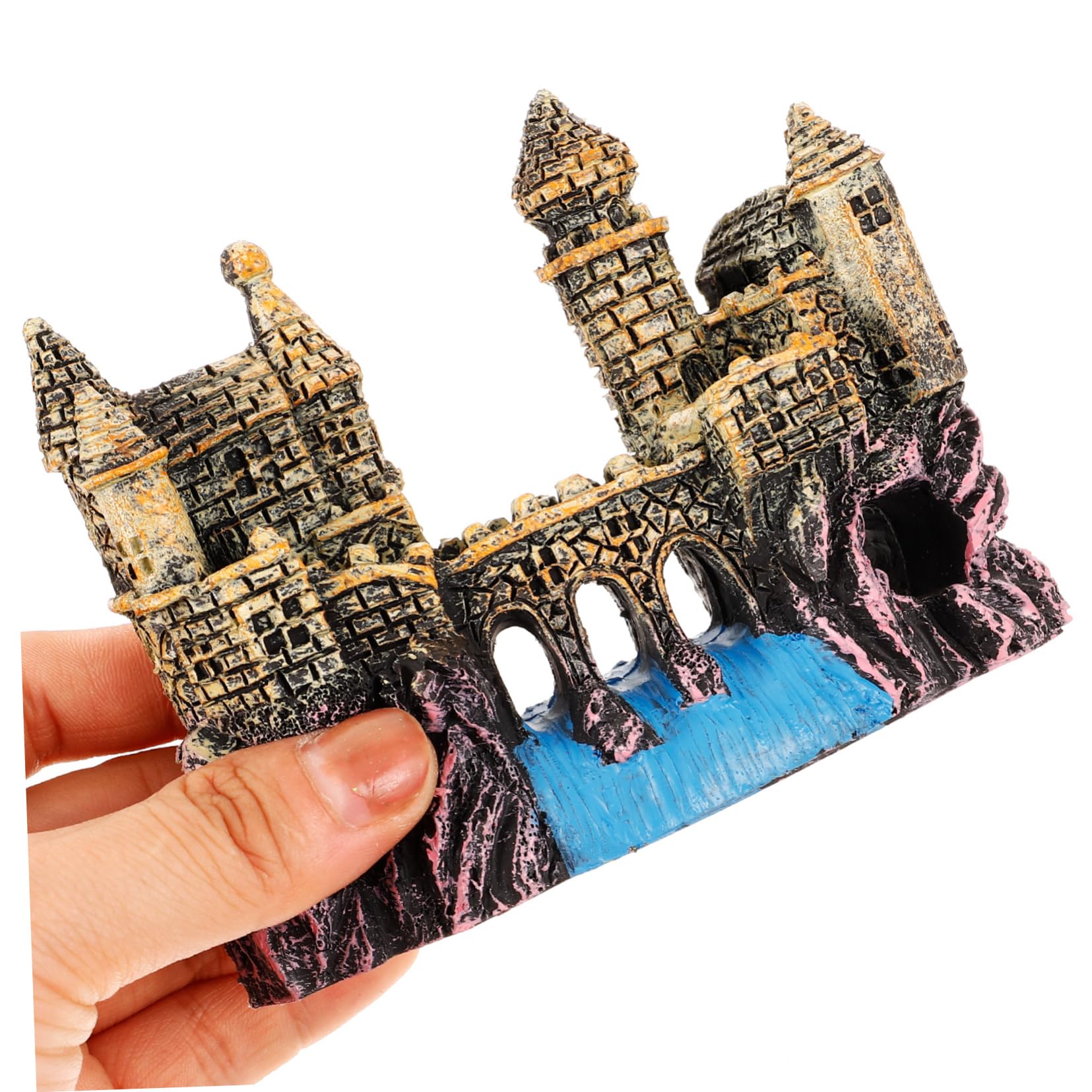 Happyyami 4piezas Mini Castillo para Acuarios Decoración De Acuario Estilo Europeo Adorno Simulado para Peceras y Jardines Acuáticos Seguro para Peces y No Contamina El Agua