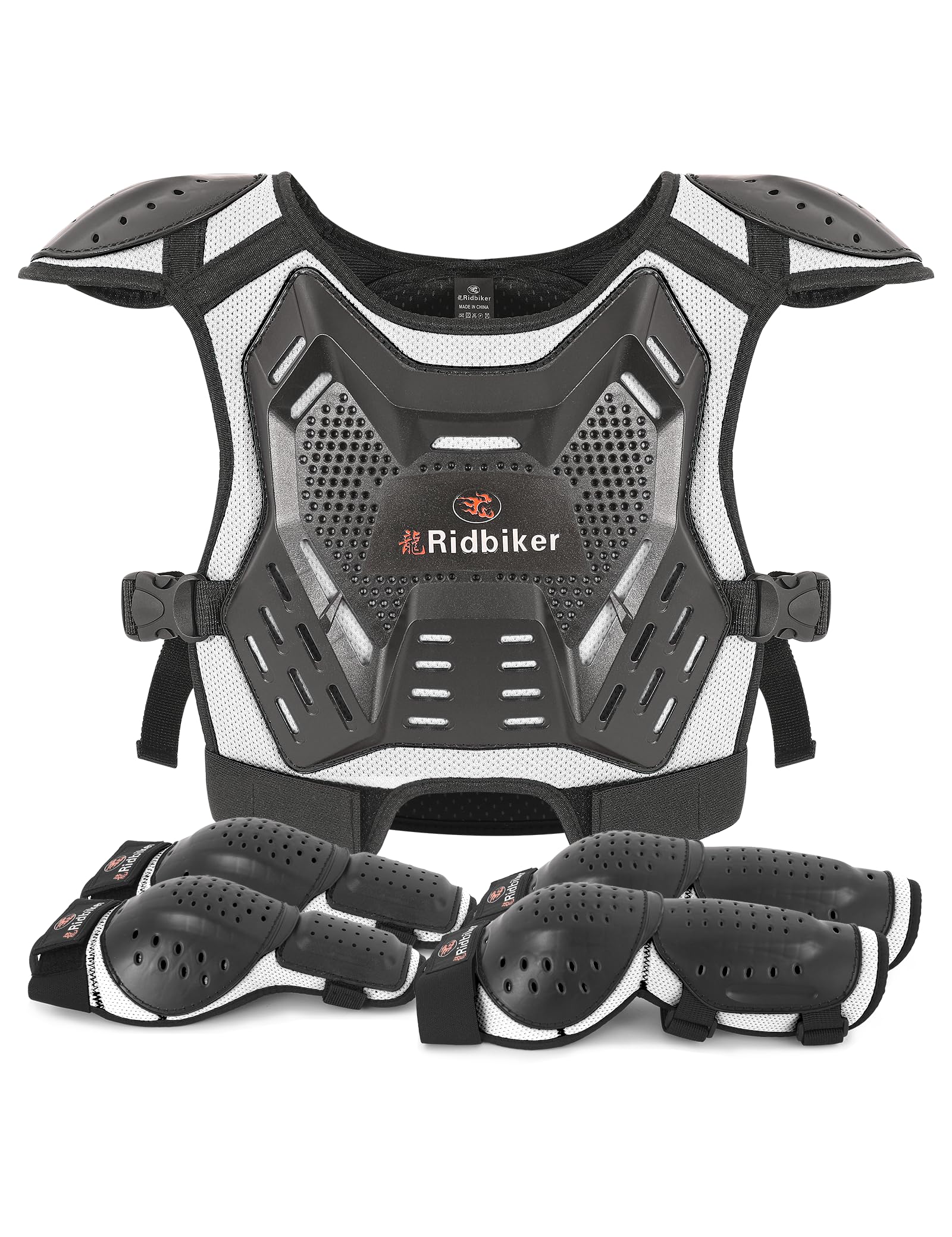 Kids Dirt Bike Gear Motocross Chest Protector Motorcycle Protective Gear Armor Vest Knee Guards Elbow Pads Dirt Bike Riding Gear for Baby Biker ATV