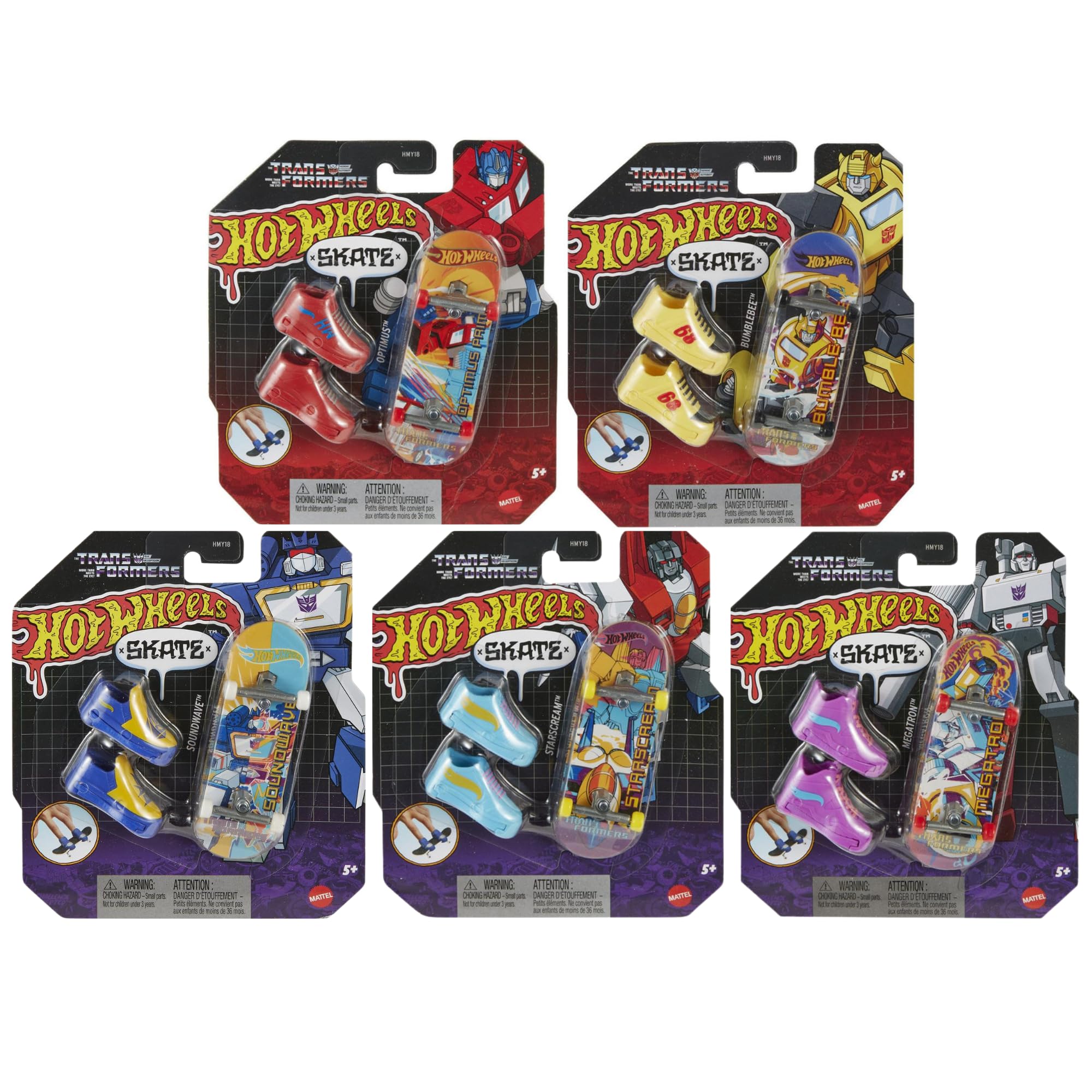 Hot Wheels Skate Fingerboards - (Transformers Complete Set of All 5) โ image 1