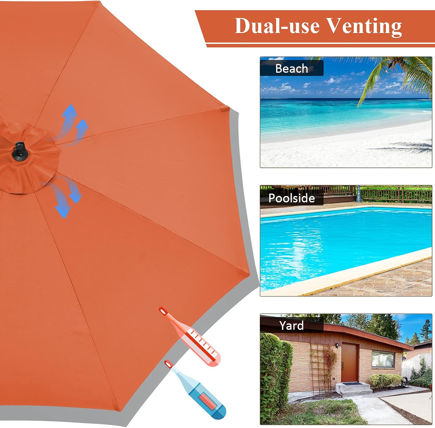 Giantex Patio Offset Umbrella, 8 Ribs Cantilever Umbrella Outdoor w/Crank, Cross Base, Tilt Adjustment, Large Hanging Market Umbrella for Poolside, Yard, Lawn, Garden