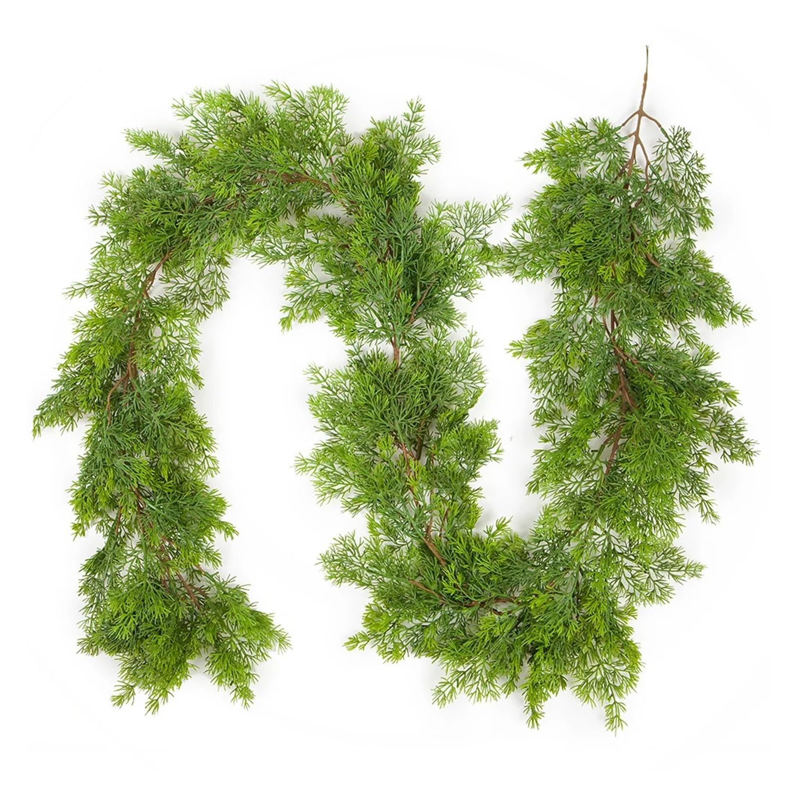 Künstliche Weihnachtsgirlande aus Kiefern und Zypressen (180/270 cm) for Tisch, Kaminsims und als Heimdekoration(270cm)