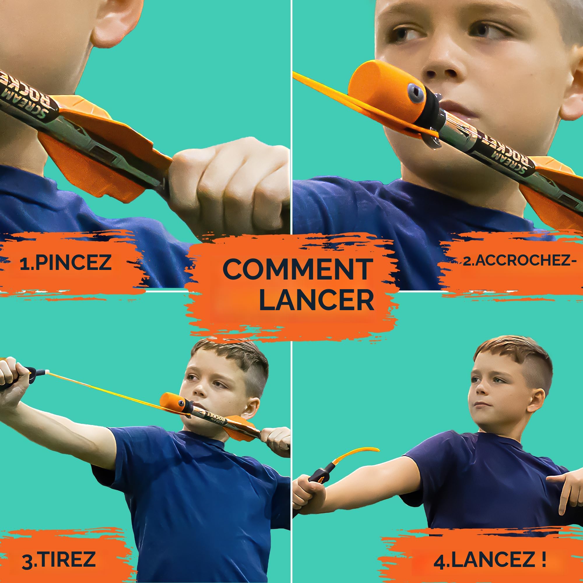 Lance-roquettes à Air Pour Enfant – 8 Fusées En Mousse, Pompe à Pied, Hauteur 10 M, Cadeau 3-12 Ans