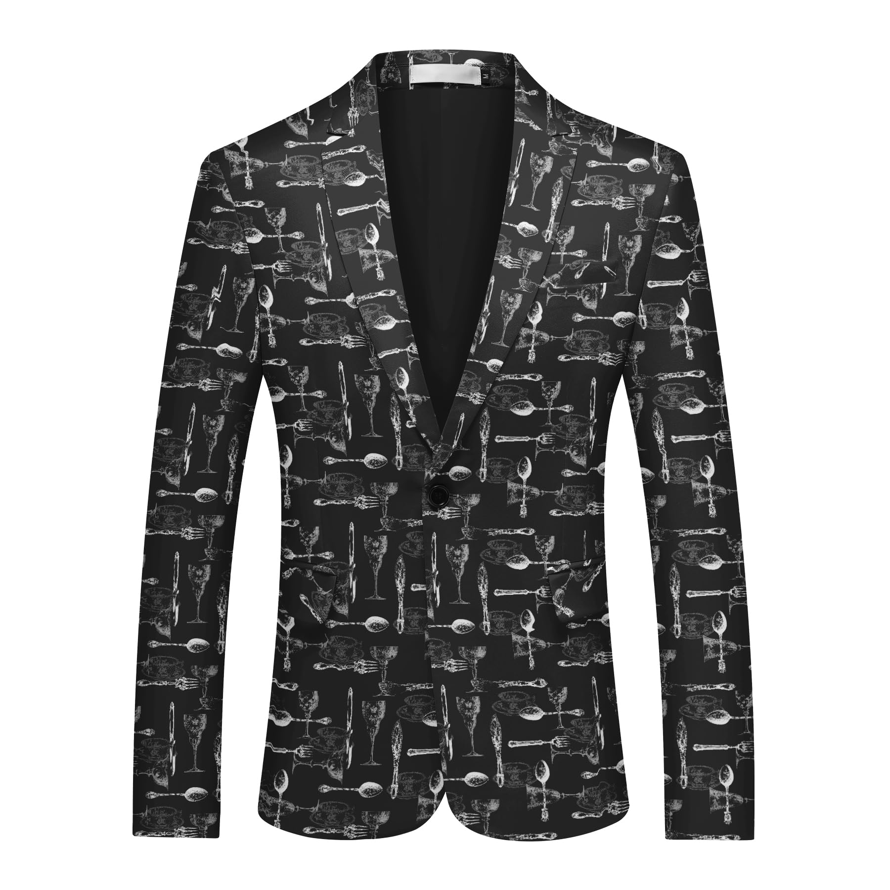 Avantgarde Bedruckter Blazer Herren Premium Digitaldruck Streetwear Sakko mit Reverskragen EIN-Knopf Schmaler Passform Party Blazer für Männer Frauen