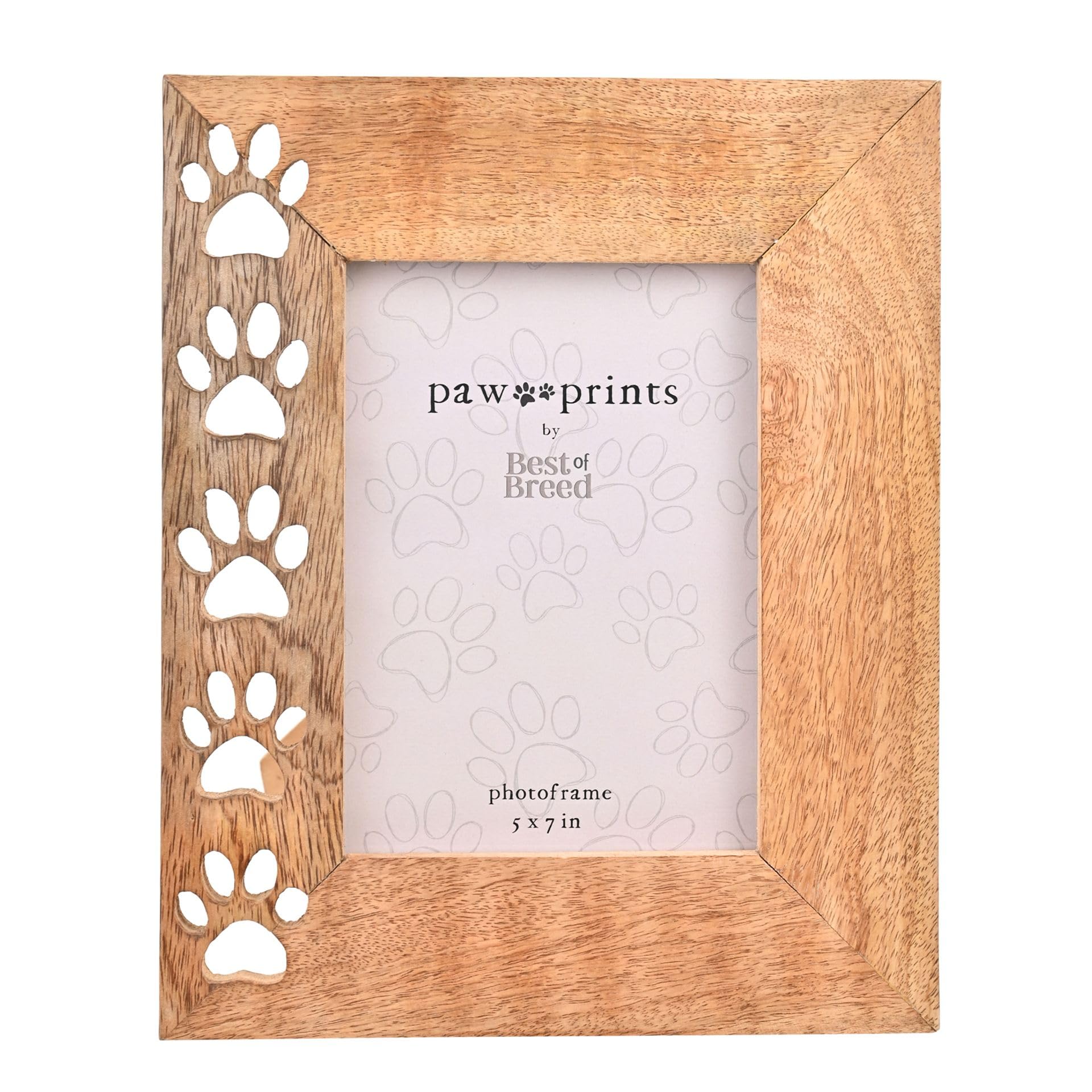 Paw Prints Wooden Frame 7x5
