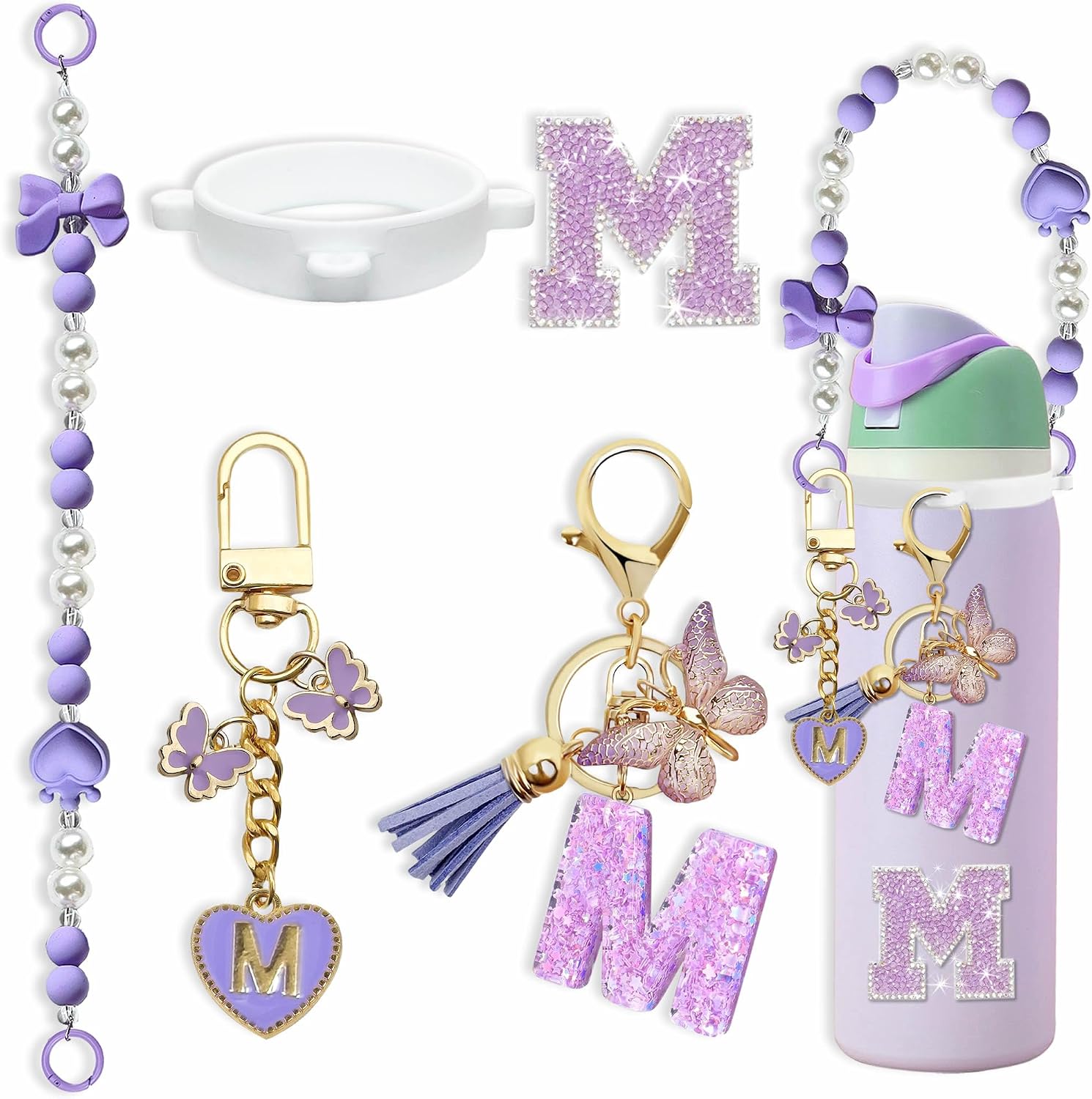 5PCS Accessories Set for Owala Water Bottle 24-40oz Letter Charm