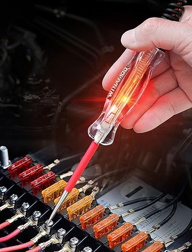 Miniatura 15 de Probador de circuito automotriz de bombilla LED premium, luz de prueba de 6-24 V con cable de resorte extendido de poliuretano de 135 pulgadas