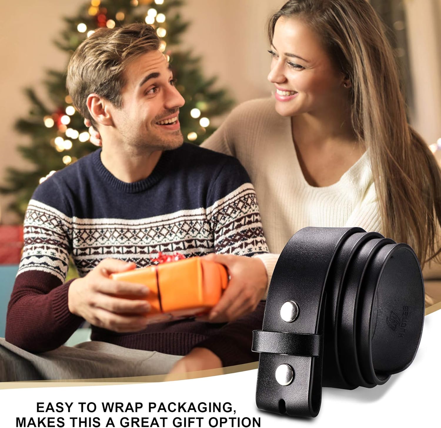 HJones Western Belts for Men without Buckle,Cowboy Belt Buckles for Men,1.5" Wide Genuine Leather Belt No Buckle - Image 7