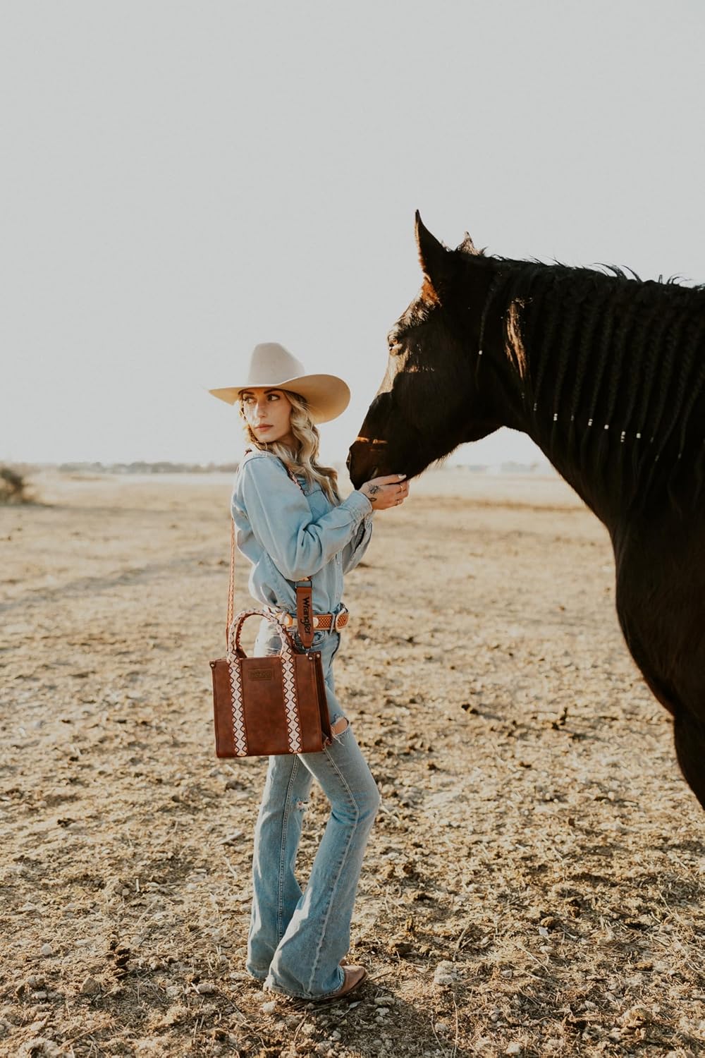 Wrangler Tote Bag for Women Western Purse with Boho Shoulder Strap Medium Satchel Top Handle Purses and Handbags - Image 9