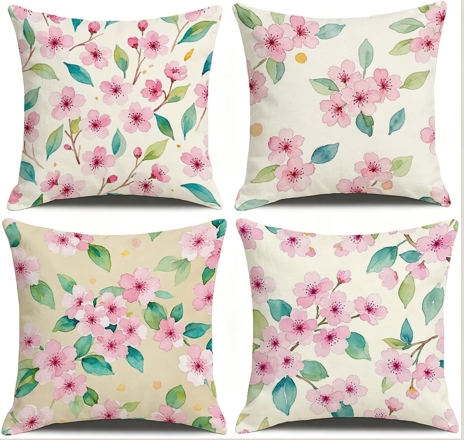 Rosa Federe Cuscini Divano 65x65cm, Cuscini da Esterno Set de 4, Cod-469