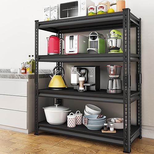 Miniatura 5 de Estantes de almacenamiento de garaje ajustables, estantería de garaje de 40 pulgadas de ancho, cargas resistentes, 1680 libras, estante industrial