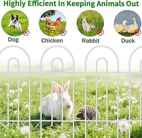 Miniatura 3 de Valla decorativa Amagabeli para jardín, acero inoxidable, alambre de hierro verde, plegable, panel ornamental, borde limitante, para patio, cama de