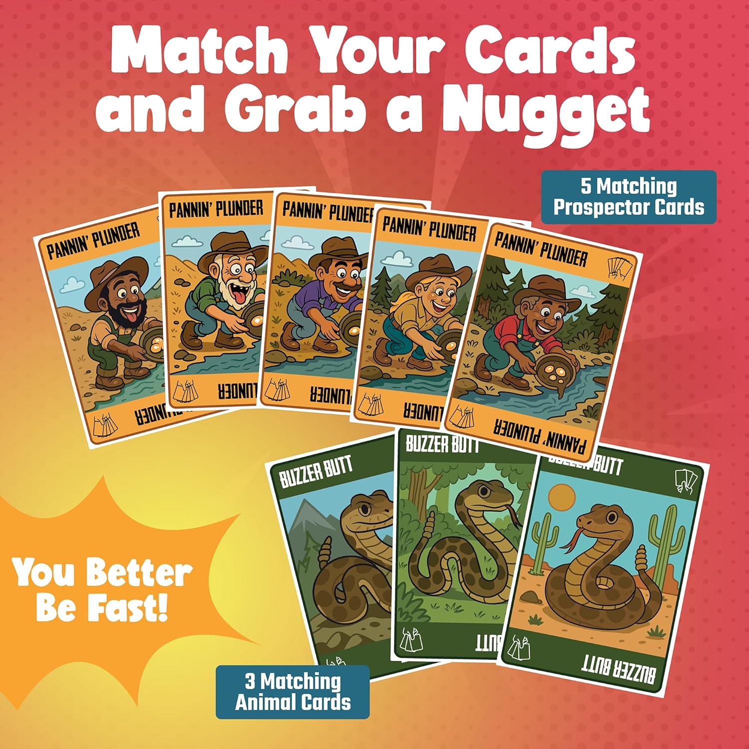 DR DINGUS Fool's Gold Card Game – Fast-Paced Bluffing for 3-7 Players, Ages 7+, 15 Minute Game, Family Party Game Night, Kids & Adults